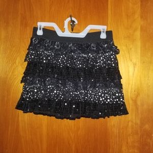 Black Glitter Lacey Skirt